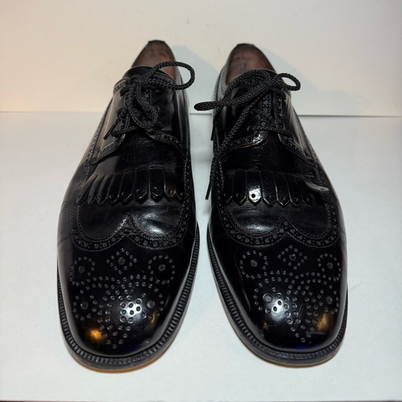 Men\'s Black Leather Dress Shoes Beltrami By Fratelli Rosetti Size 10 Vintage main image 12